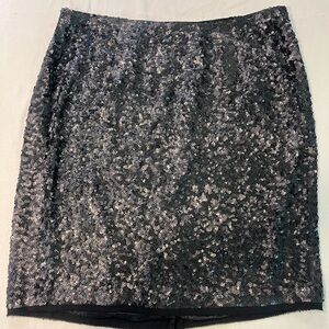 Talbots Black Sequin Pencil Skirt 14W